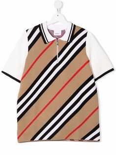 Burberry Kids рубашка поло в полоску Icon Stripe