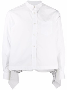 sacai рубашка с узором и вырезами