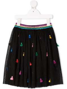 Stella McCartney Kids юбка из тюля с вышивкой