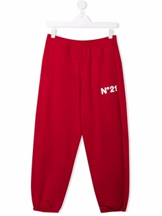 Nº21 Kids спортивные брюки с нашивкой-логотипом