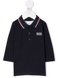 BOSS Kidswear рубашка поло с вышитым логотипом
