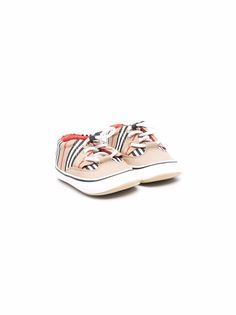 Burberry Kids габардиновые туфли на шнуровке с полосками Icon Stripe