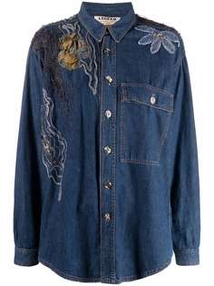 A.N.G.E.L.O. Vintage Cult джинсовая рубашка 1980-х годов с цветочной вышивкой