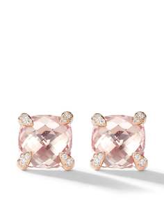 David Yurman серьги Châtelaine из розового золота с бриллиантами и моргалитом