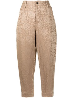 Uma Wang жаккардовые брюки с цветочным узором