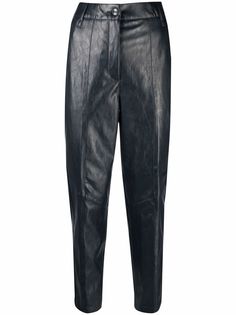 Luisa Cerano брюки из искусственной кожи с жатым эффектом