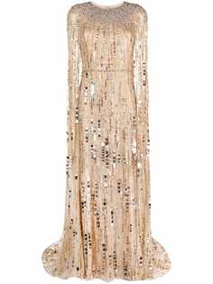 Jenny Packham вечернее платье-кейп с пайетками