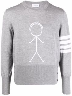 Thom Browne пуловер с полосками 4-Bar