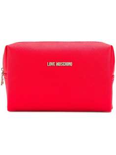 Love Moschino косметичка из кожи Saffiano