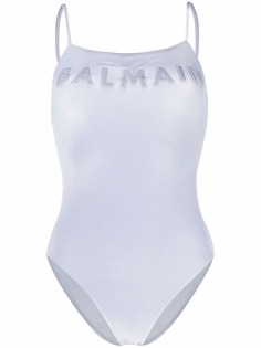 Balmain купальник с тисненым логотипом