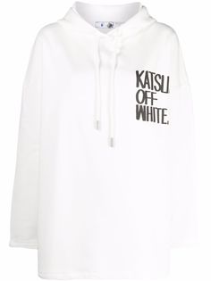 Off-White худи свободного кроя с принтом из коллаборации с Katsu