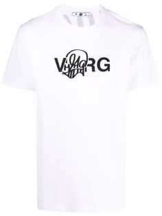 Off-White футболка с принтом из коллаборации с Katsu