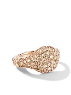David Yurman золотое кольцо Chevron Pavé с бриллиантами