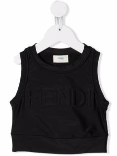 Fendi Kids укороченный топ с логотипом