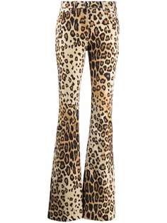 ETRO расклешенные джинсы с леопардовым принтом