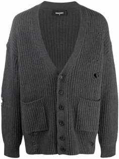 Dsquared2 кардиган с эффектом потертости