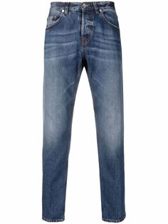 Eleventy узкие джинсы с эффектом потертости