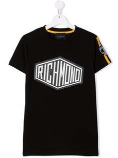 John Richmond Junior футболка с отделкой в полоску и логотипом