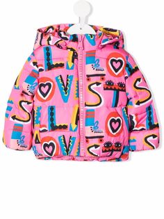 Stella McCartney Kids пуховик с принтом Stella Loves