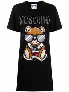Moschino платье-футболка Teddy Bear вязки интарсия