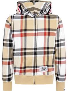 A BATHING APE® худи Check Shark на молнии Bape