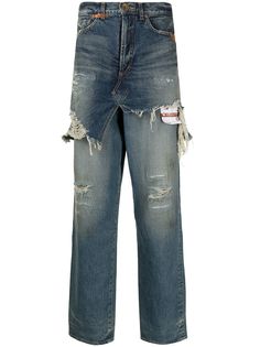 Maison Mihara Yasuhiro прямые джинсы с эффектом потертости