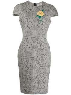 Versace Pre-Owned жаккардовое платье с цветочным узором