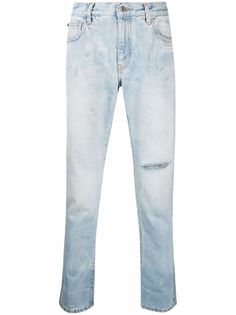 Off-White прямые джинсы с эффектом потертости