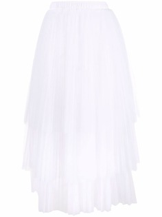 Ermanno Scervino ярусная юбка миди со вставкой из тюля