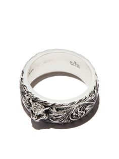 Gucci декорированное серебряное кольцо