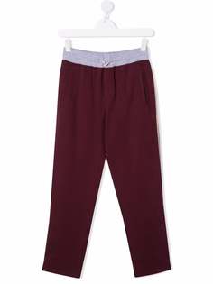 Brunello Cucinelli Kids спортивные брюки с контрастным поясом