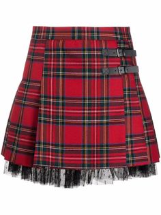 RED Valentino юбка мини в клетку тартан