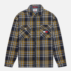 Мужская рубашка Tommy Jeans Check Zip Overshirt, цвет синий