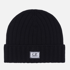 Шапка C.P. Company Extra Fine Merino Wool Logo, цвет чёрный