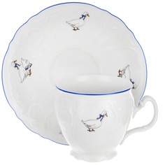 Чашка высокая с блюдцем Bernadotte Гуси 240 мл