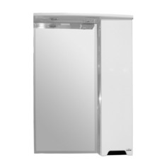 Шкаф MIXLINE Прометей правый с подсветкой, с зеркалом, подвесной, 610х800х220 мм, белый [524714]