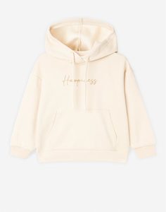 Бежевое худи oversize для девочки Gloria Jeans