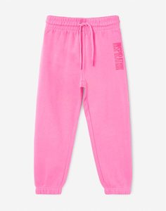 Розовые спортивные брюки с принтом Inspiration для девочки Gloria Jeans