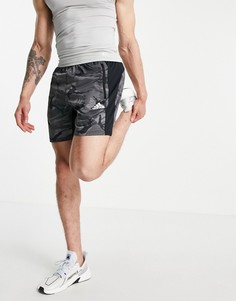 Серые шорты с логотипом и камуфляжным принтом adidas Training-Серый