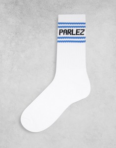 Белые носки с полосками голубого цвета Parlez-Белый