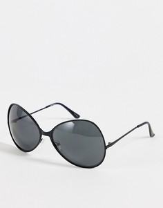 Женские черные солнцезащитные очки круглой формы Jeepers Peepers-Черный цвет