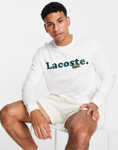 Лонгслив с логотипом Lacoste-Белый