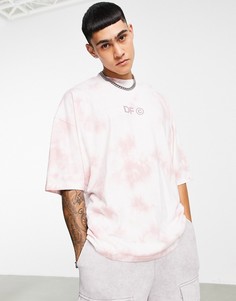 Розовая выбеленная oversized-футболки с логотипом на груди ASOS Dark Future-Розовый цвет