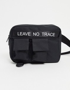 Черная сумка в утилитарном стиле с карманами на боку Only & Sons-Черный цвет