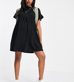 Черное платье мини в стиле бэби-долл с круглым вырезом New Look Maternity-Черный цвет