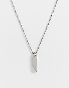 Серебристое ожерелье с прямоугольным кулоном из нержавеющей стали Icon Brand-Серебристый
