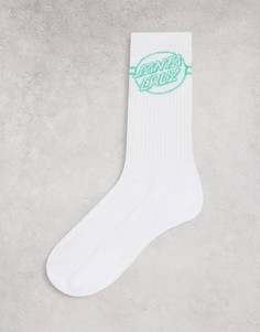 Белые носки с логотипом и полосами Santa Cruz-Белый
