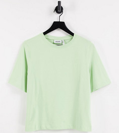Эксклюзивная зеленая футболка из органического хлопка Weekday Trish-Зеленый цвет