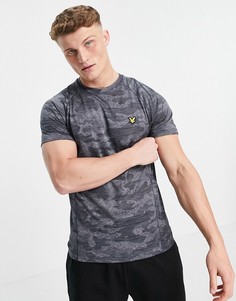 Футболка с камуфляжным принтом Lyle & Scott Sport-Серый