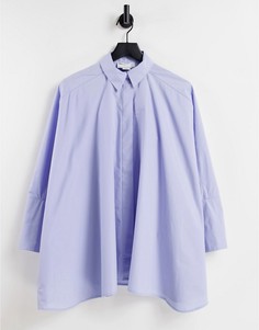 Синяя хлопковая oversized-рубашка ASOS EDITION-Голубой